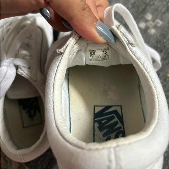 White Vans with Blue Rubber Soles - Picture 7 of 8